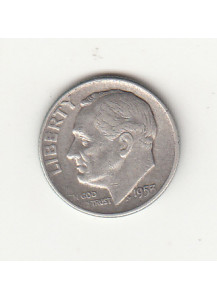 1953 - 10 Cents (Dime) Argento Dollaro Stati Uniti Roosevelt  Dime BB+